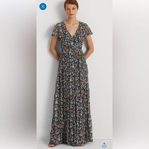 Ralph Lauren Women’s Floral Crinkle Gown